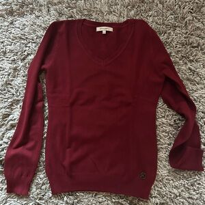 Dolce & Gabbana Burgundy V-Neck Sweater